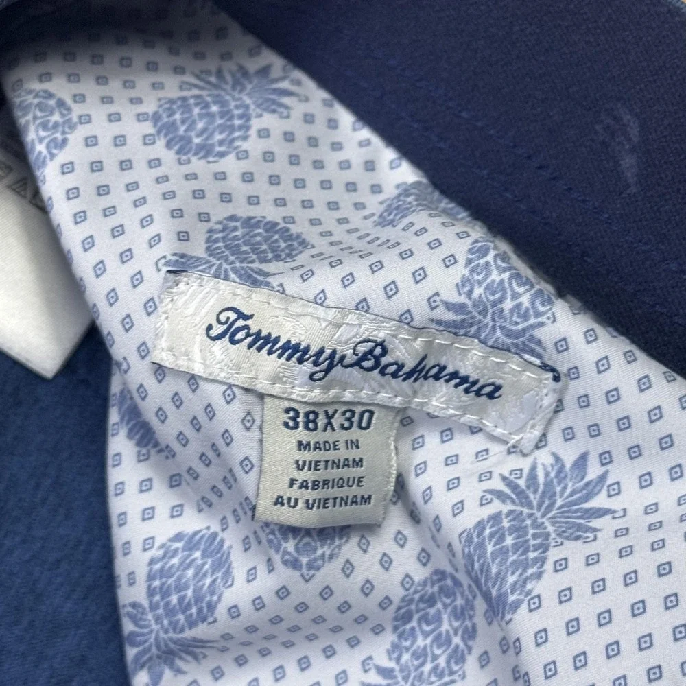 Tommy Bahama Chip Shot Golf Pants Mens 38x30 Blue Polyester Spandex Stretch
